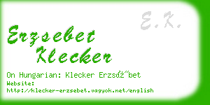 erzsebet klecker business card